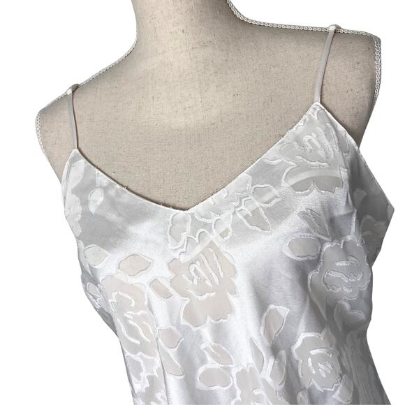 Vintage Victoria’s Secret White Satin Floral Slip Dress Bridal Y2K Honeymoon - Picture 3 of 7